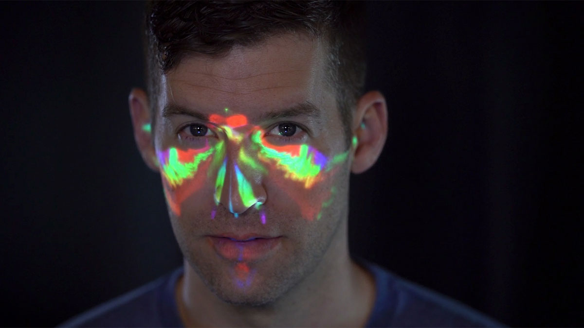 Digitally-projected animated face art