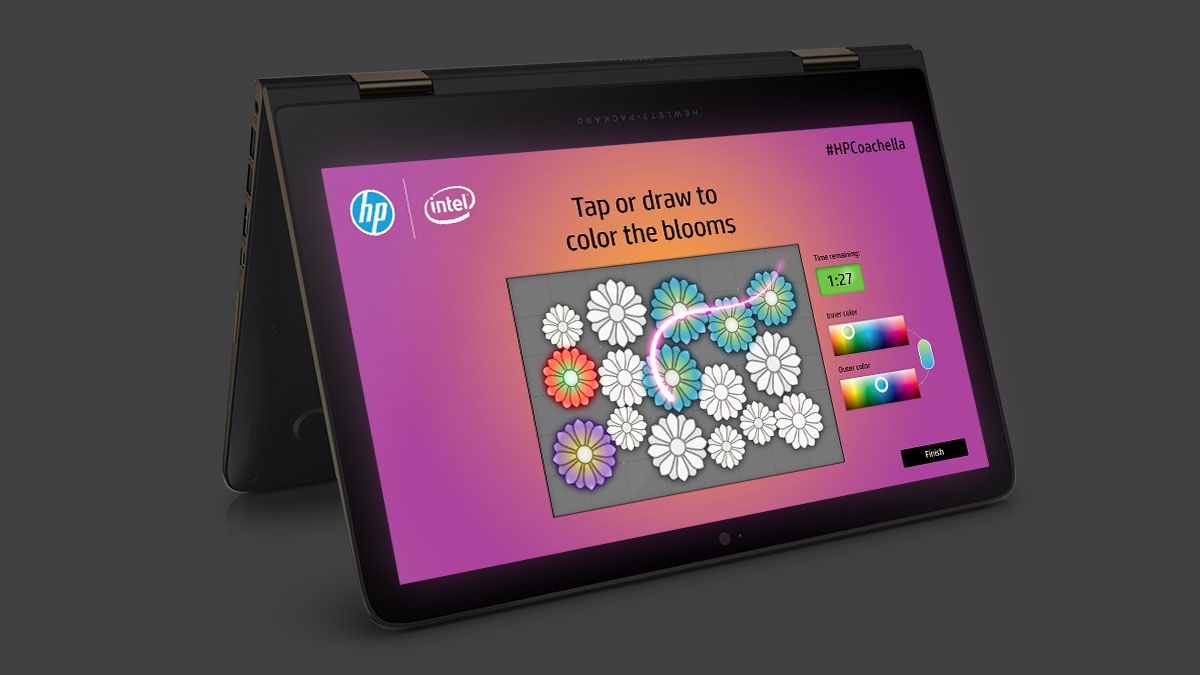 Interactive LED flower installation