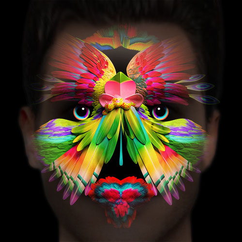 Digitally-projected animated face art