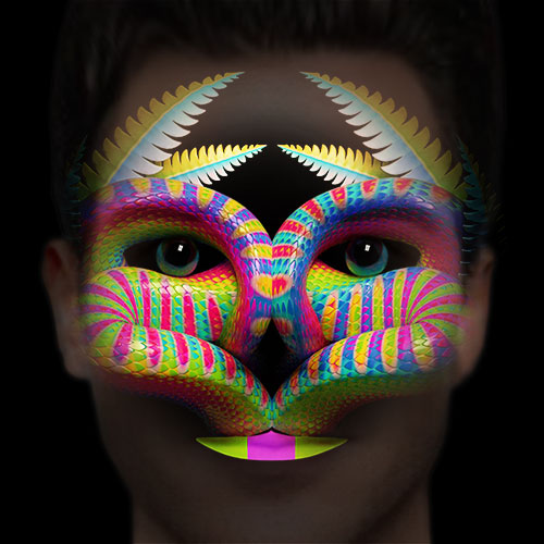 Digitally-projected animated face art