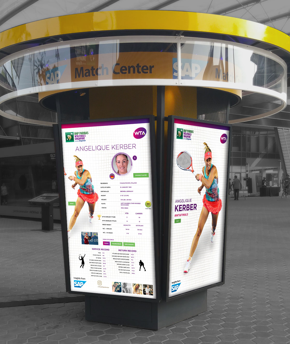 WTA Finals interactive installations