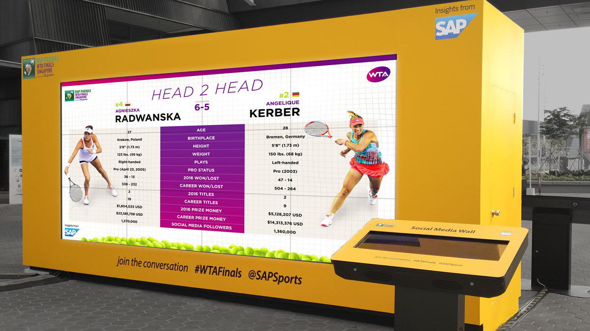 WTA Finals interactive installations