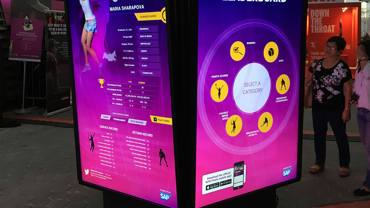 WTA Finals interactive installations